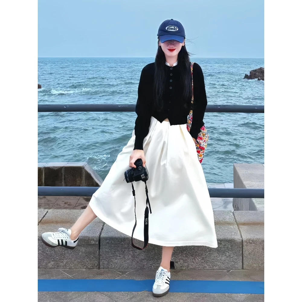 INS风休闲风慵懒风法式时尚海边度假风套装显瘦春秋连衣裙时尚
