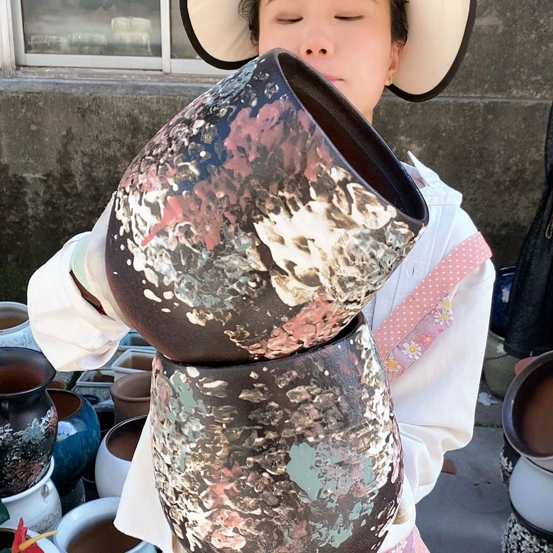 紫砂花盆正品口16高21