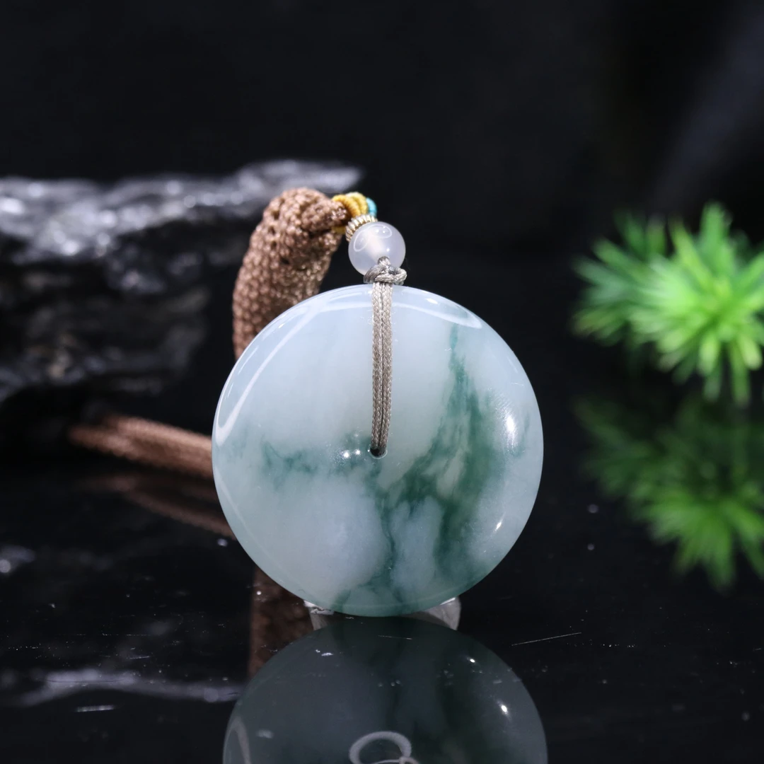 lot35天然缅甸翡翠A货平安扣吊坠/901324保利厦门拍卖