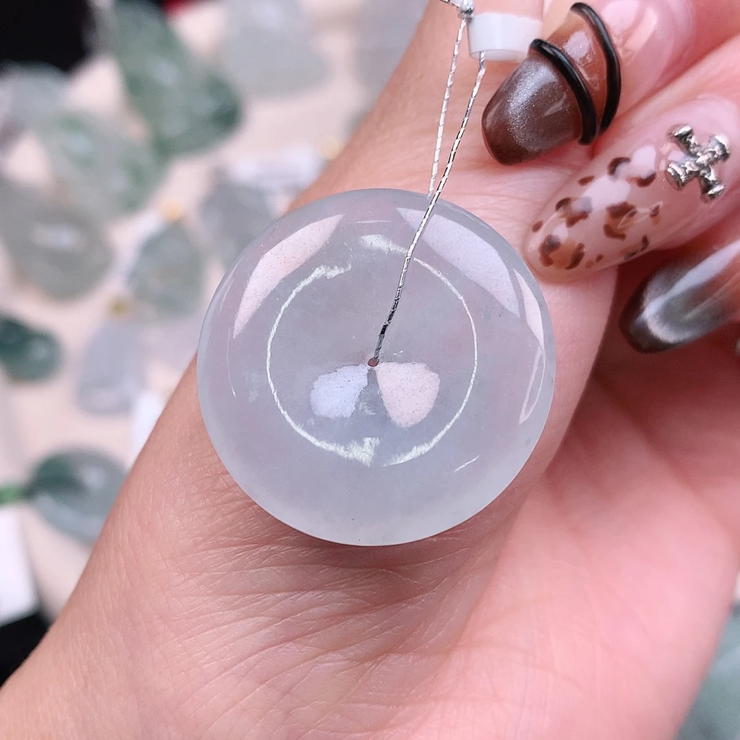 翡翠颈饰未镶嵌见*天冰扣28.2、5.5