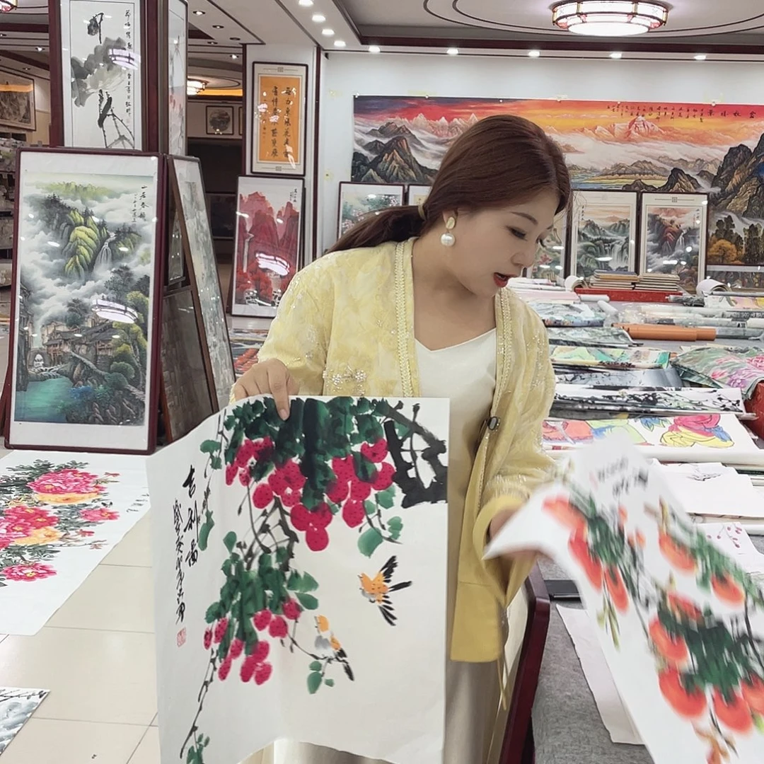 国画纯手绘山水花鸟