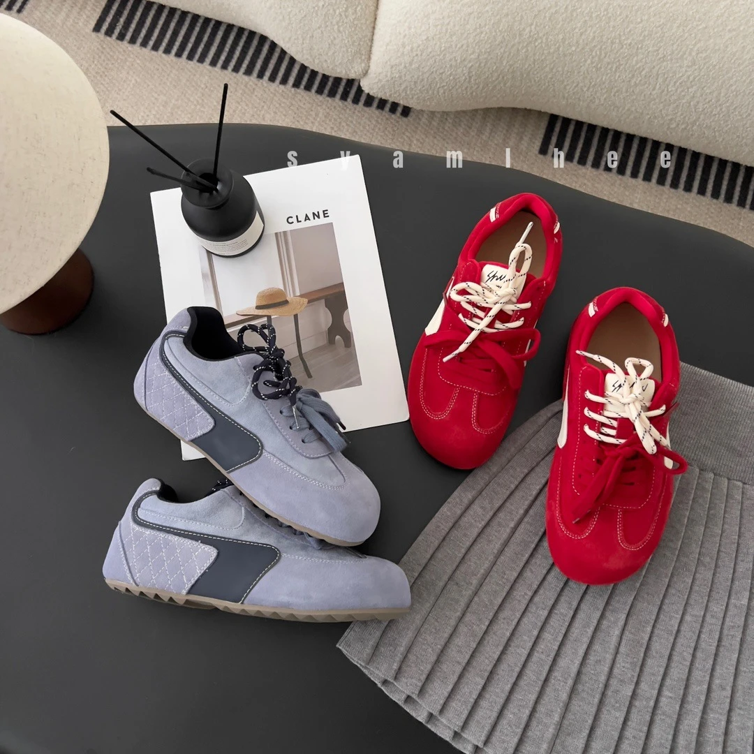 2025夏季新款德训鞋女内增高百搭复古软底小个子真皮休闲阿甘鞋潮