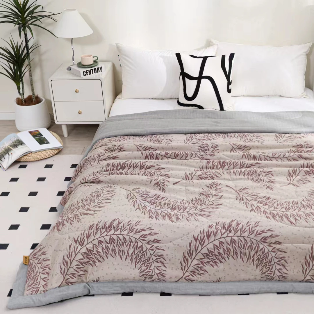 【竹摇清影】200*230cm大豆蛋白棉双人加厚双面细纱可机洗被