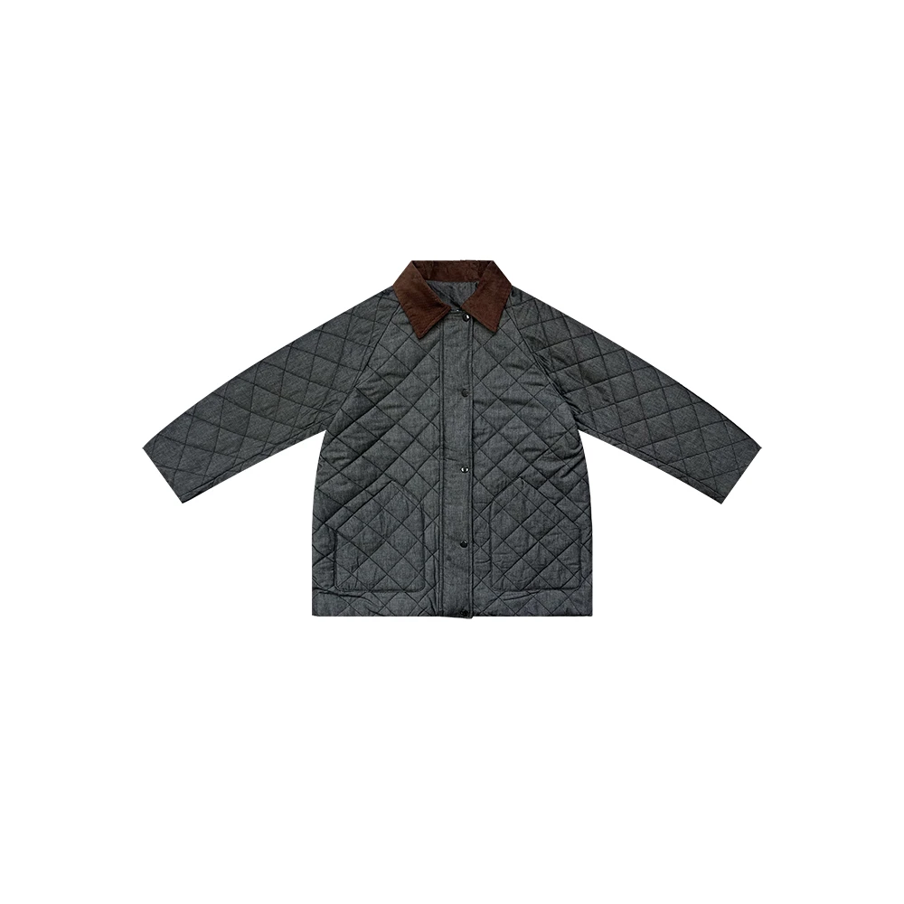 【新品上市】百搭菱格撞色棉服气质老钱保暖休闲外套MF1102