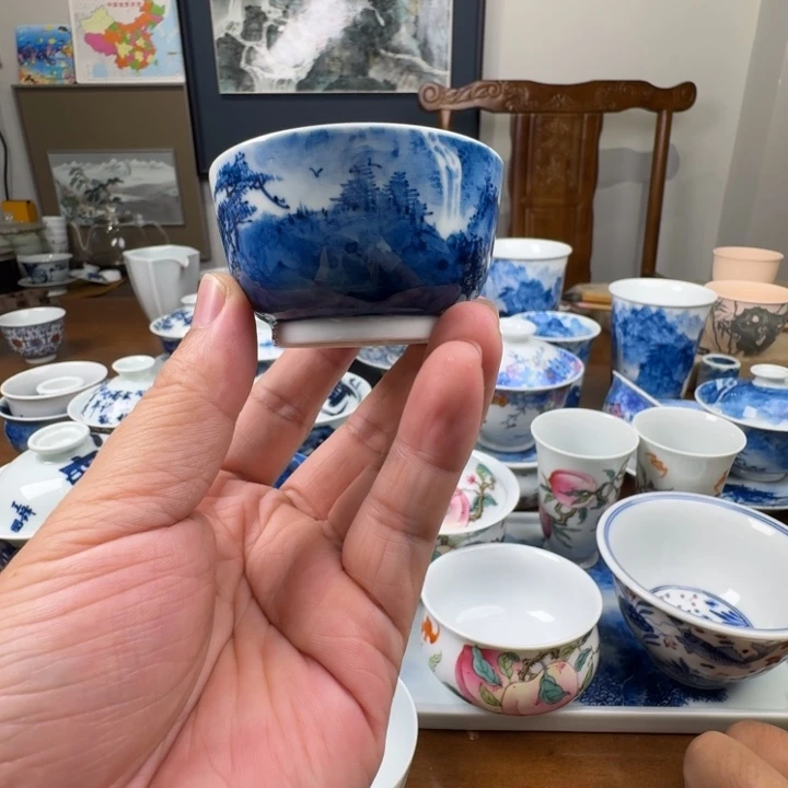 杯子山水画作品欣赏展区和