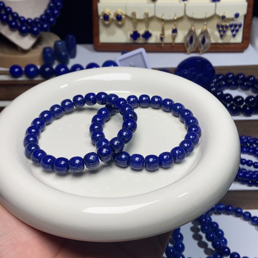 青金石未镶嵌福利 老矿 精工 老型 手串#多样性发一#9+