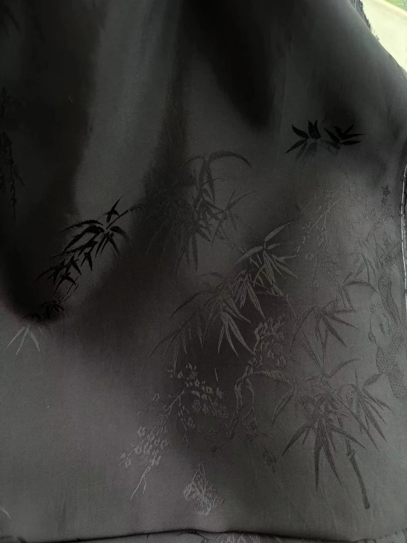 【熊猫报竹黑箩】高档时装旗袍连衣裙面料花罗香云纱提（开裁不退换）