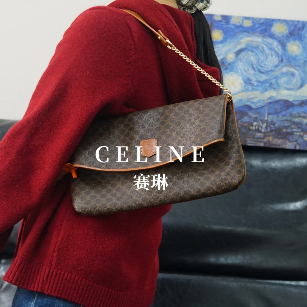 95新 Celine/思琳 老花单肩包/WJ12421079/1079