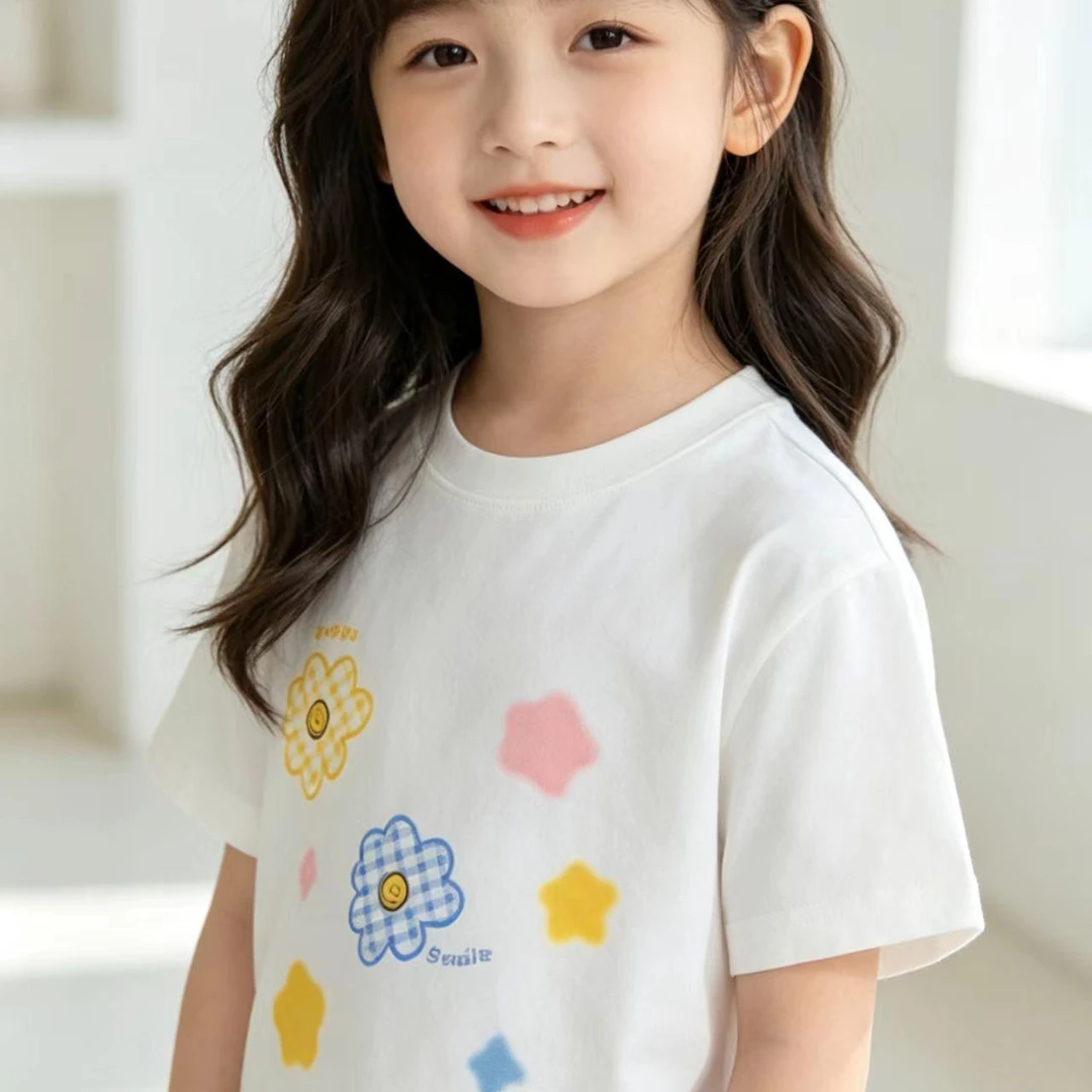 【小飞象】女童多巴胺百搭小花印花短袖863611