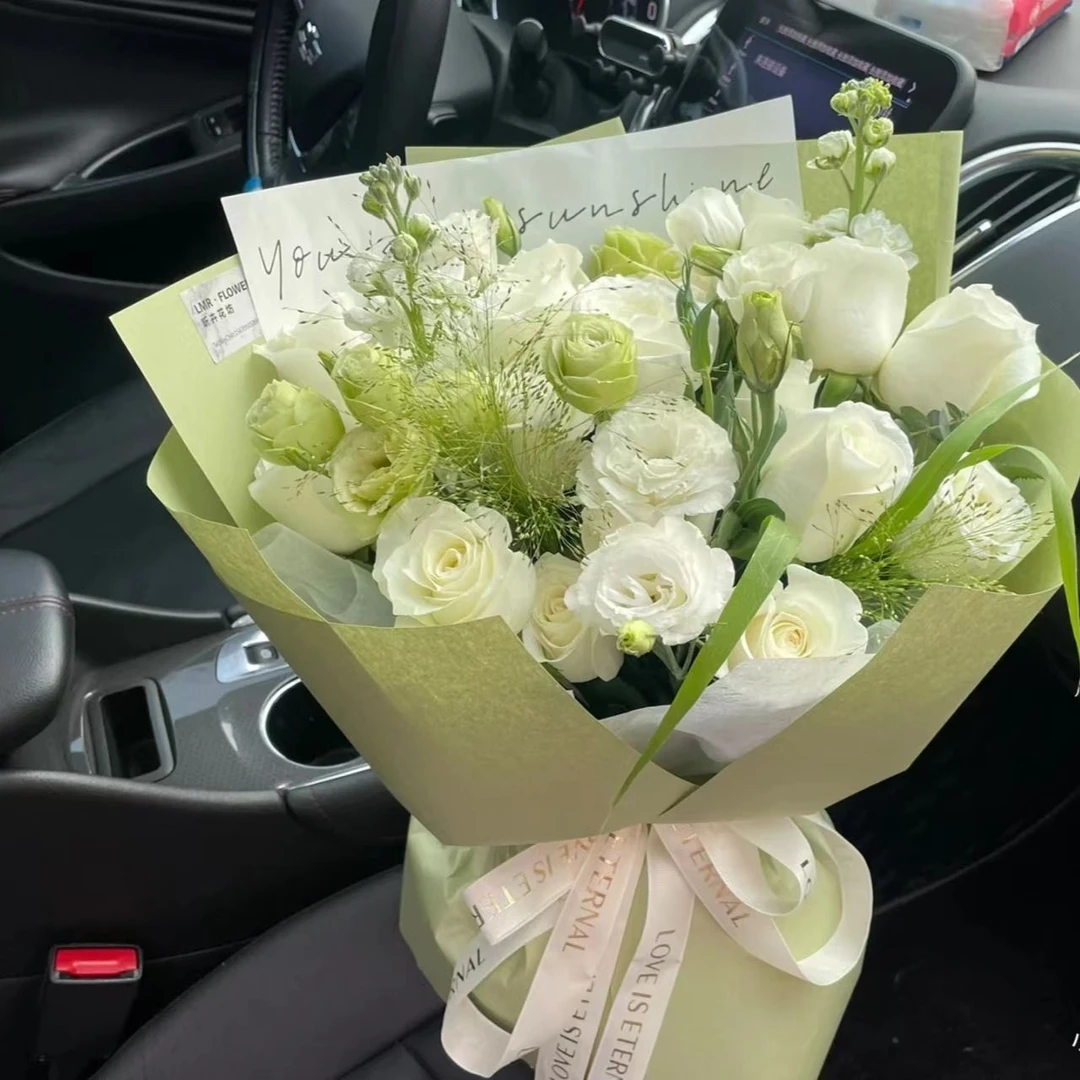 【白首】11朵白玫瑰混搭送男友老公老婆女朋友闺蜜花束生日表白订婚礼物鲜女神节鲜花礼物