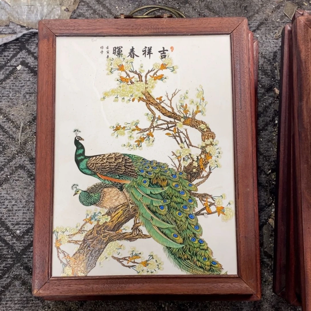 瓷片37*28 景德镇瓷板画柴窑烧制
