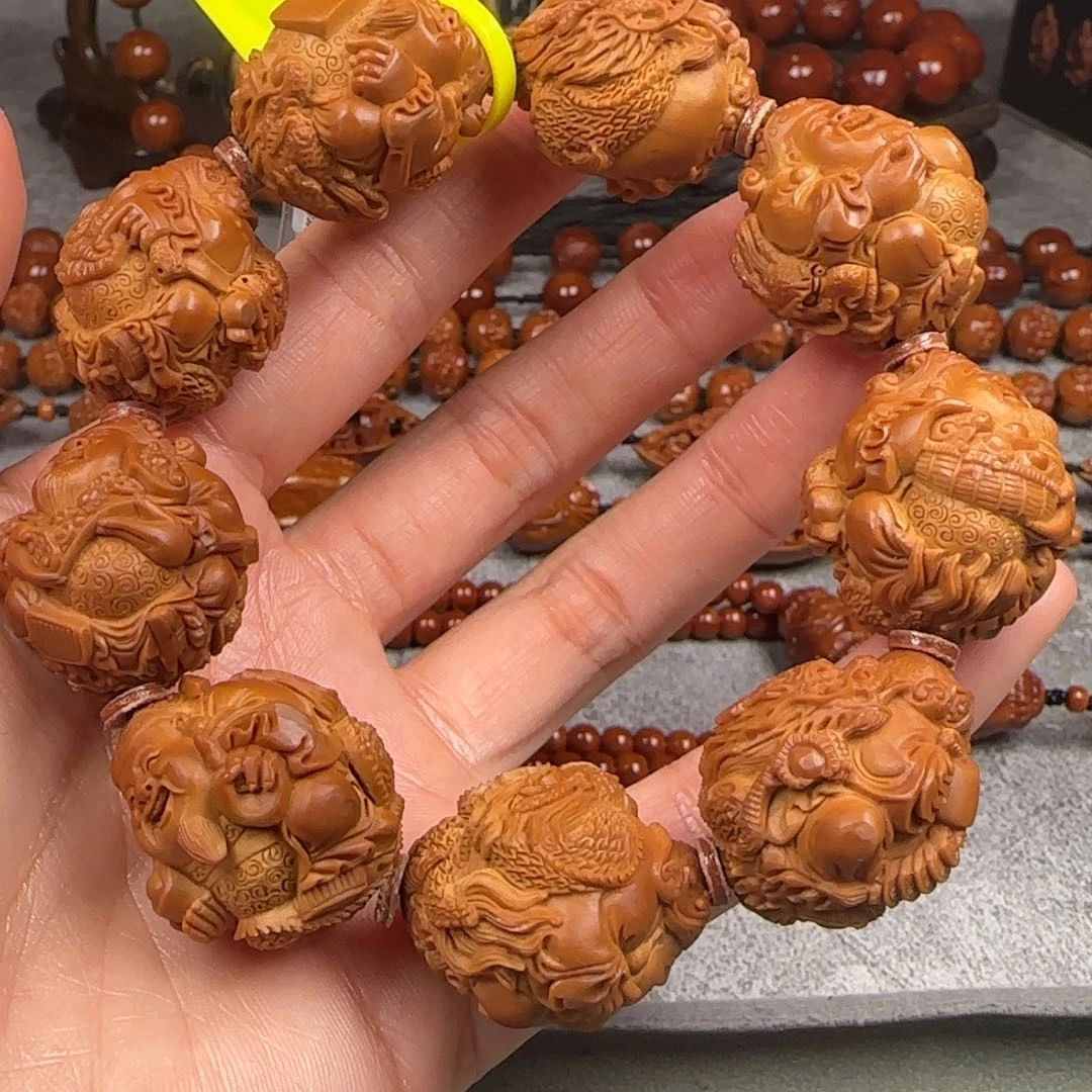 橄榄核手串/手链2.5尺寸龙财神手串