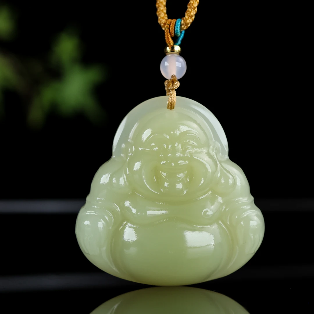 【618福利】青海格尔木和田玉鸡油黄板栗黄佛公吊坠 时尚百搭