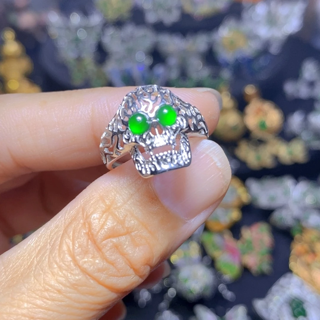 翡翠银S925镶嵌套链天然资源