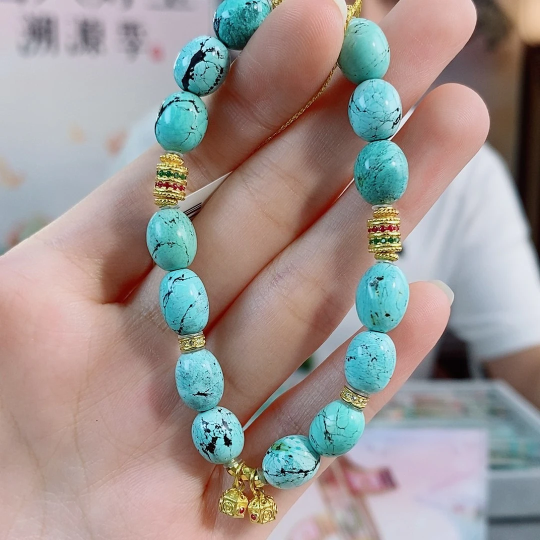 银S925镀金镶嵌绿松石珠宝奇石