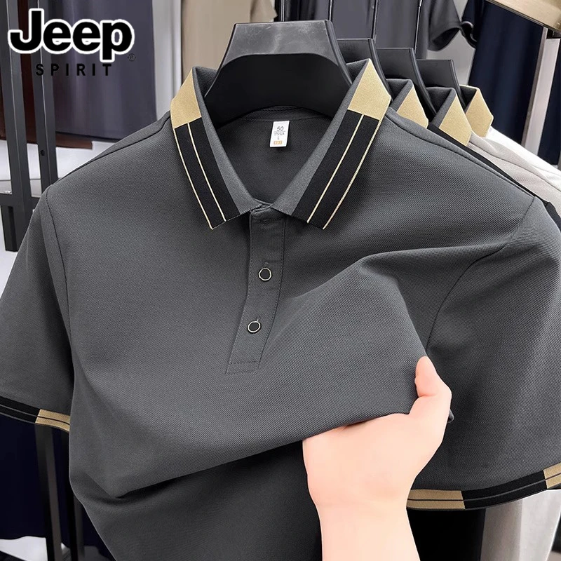 吉普夏季男装男士polo短袖t恤2025年新款翻领POLO衫中年上衣半袖