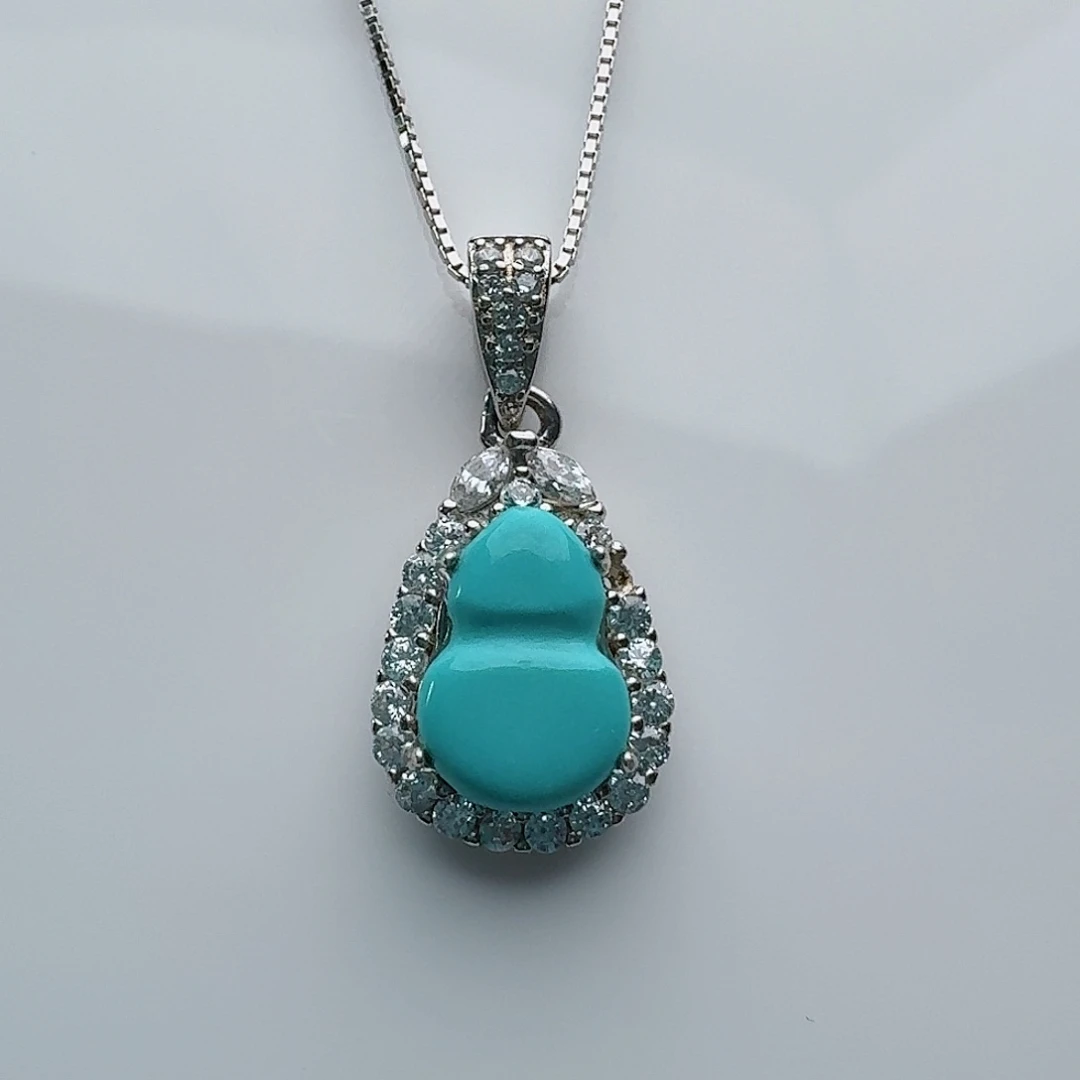 绿松石银S925镶嵌颈饰