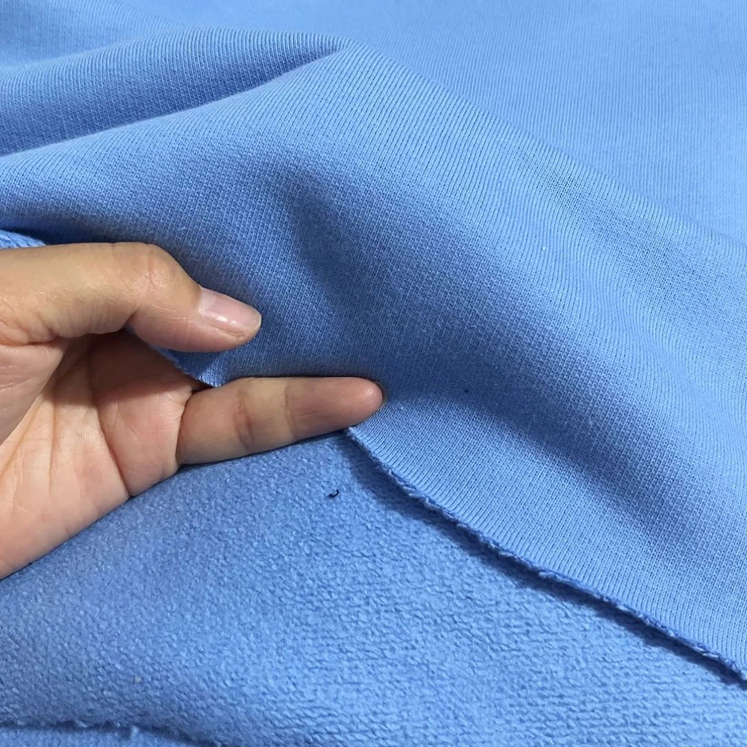 浅蓝色毛圈拉绒1.8×2米长带螺纹
