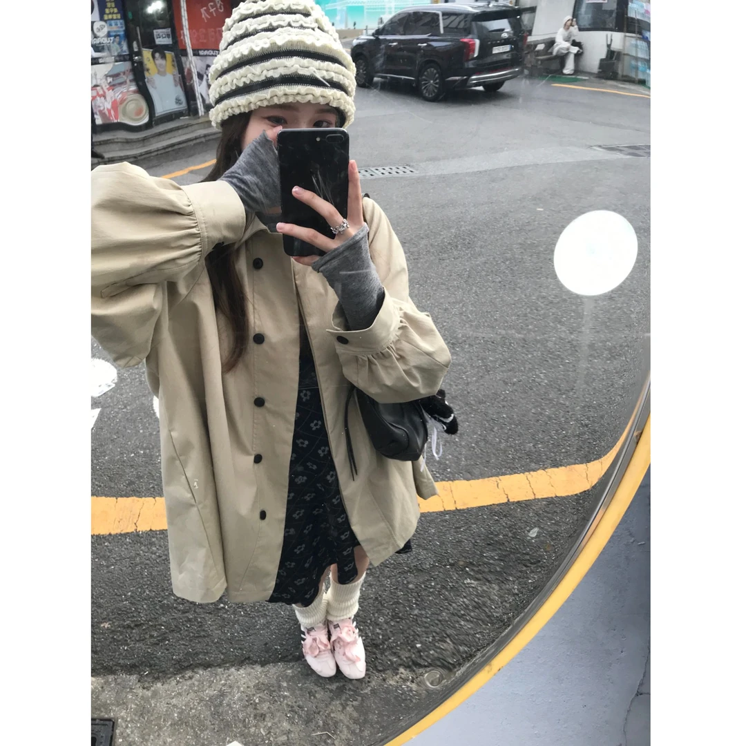 韩女三件套！嗨嗨干杯秋季风衣叠穿时髦感