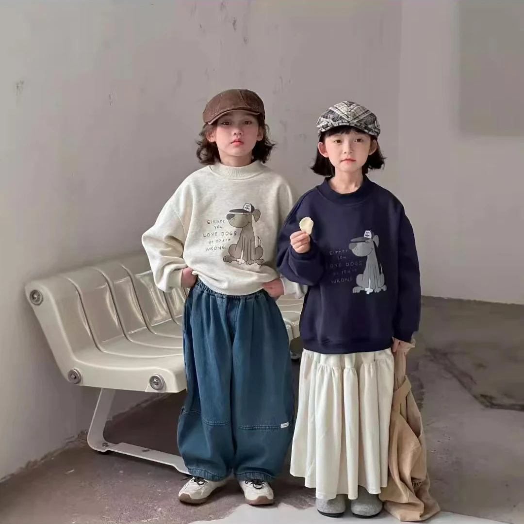 儿童加绒卫衣秋冬2024新款男童洋气卡通动漫长袖