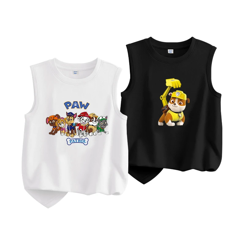 汪汪队纯棉小背心儿童夏季休闲打底小童卡通潮款上衣大童洋气夏装