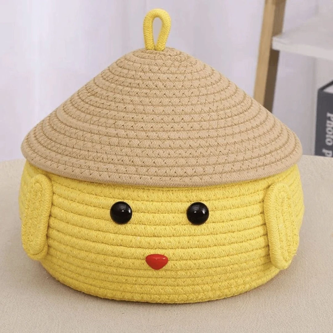 卡通可爱桌面棉线收纳收纳盒客厅编织家用玄关零食杂物化妆品整理