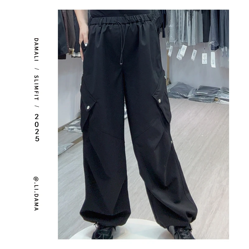 大码利-秋上新【斜向口袋工装裤】小众韩版显瘦休闲裤宽松