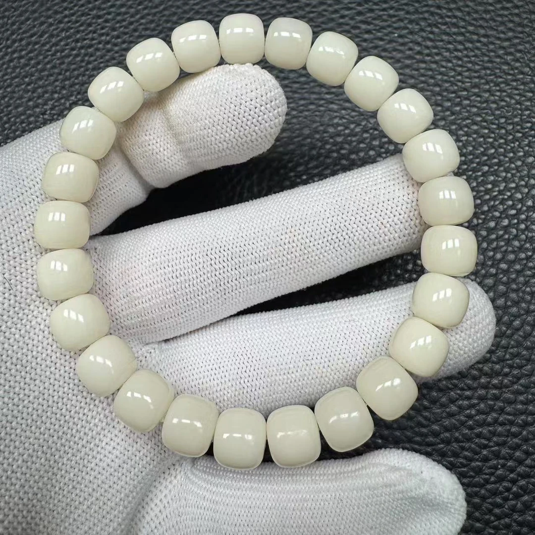 尺寸9mm左右白玉菩提老型单圈一条《小鱼文玩》G138