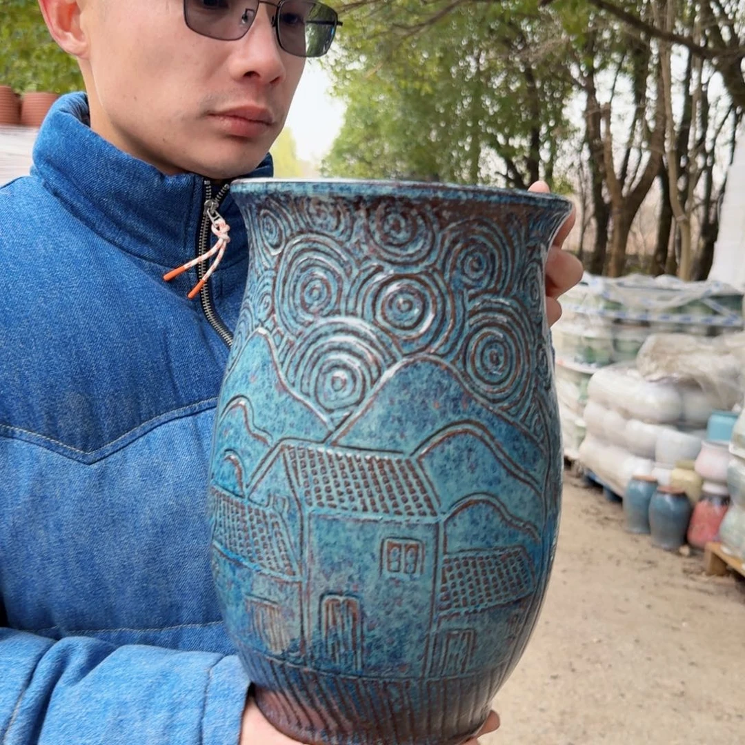 紫砂摆件口19高30（一个葫芦山水人家