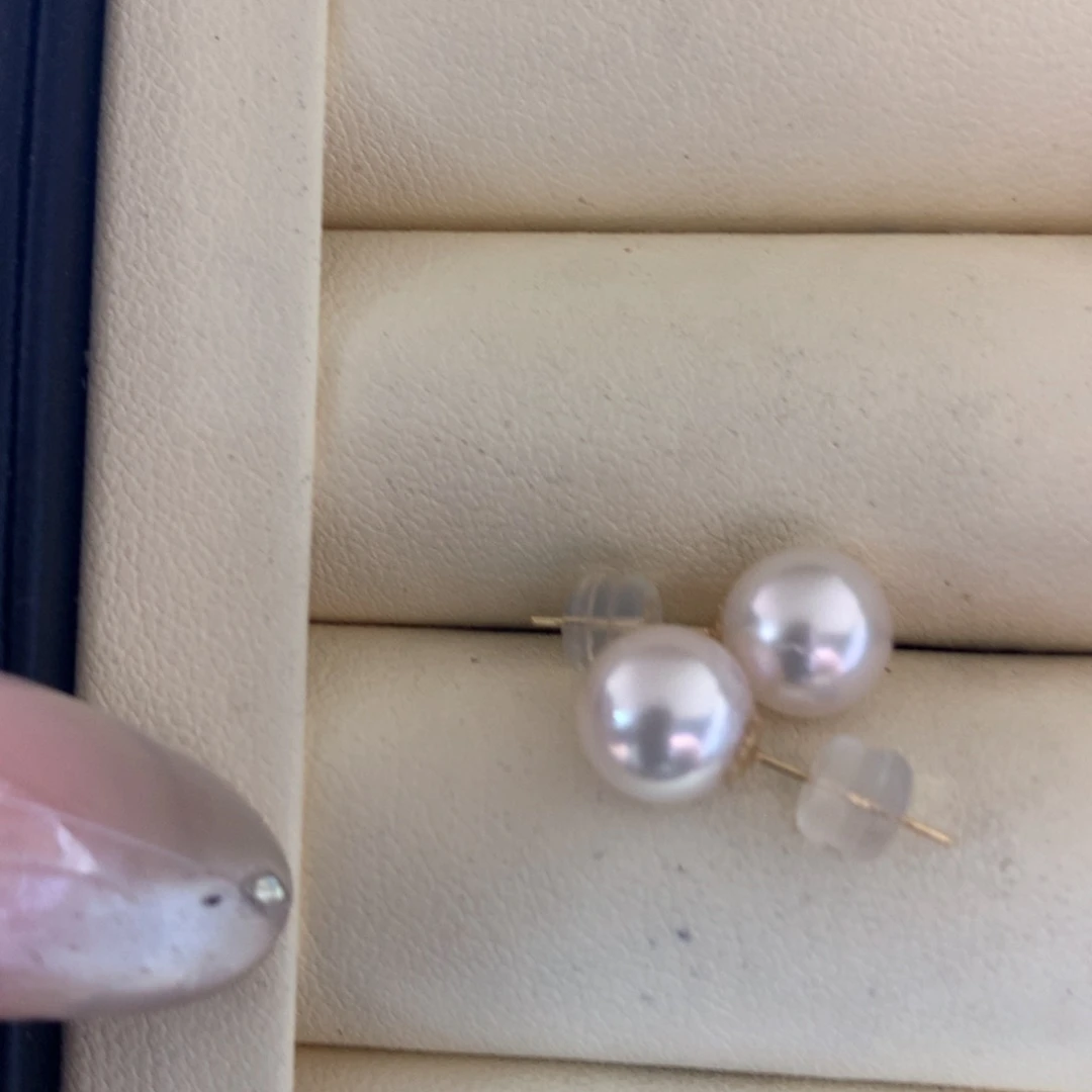 18K金镶嵌耳饰海水珍珠