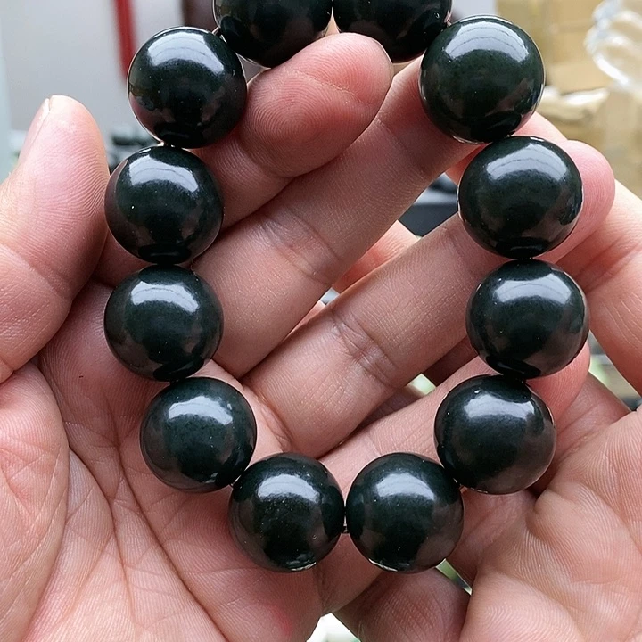 【闪购商品】未镶嵌手链和田玉20油青