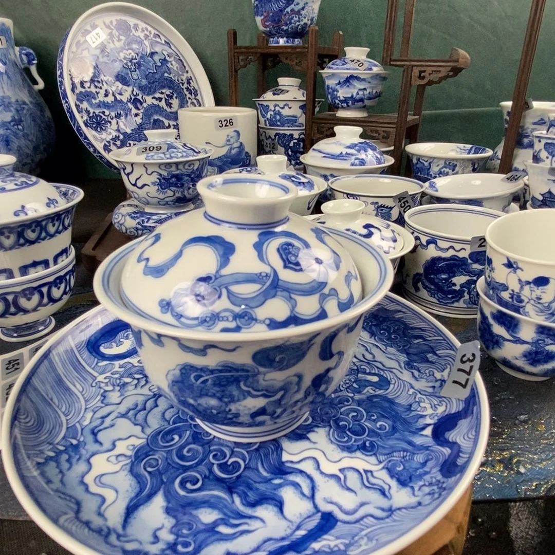 佛***哥瓷片景德镇手绘青花茶器377