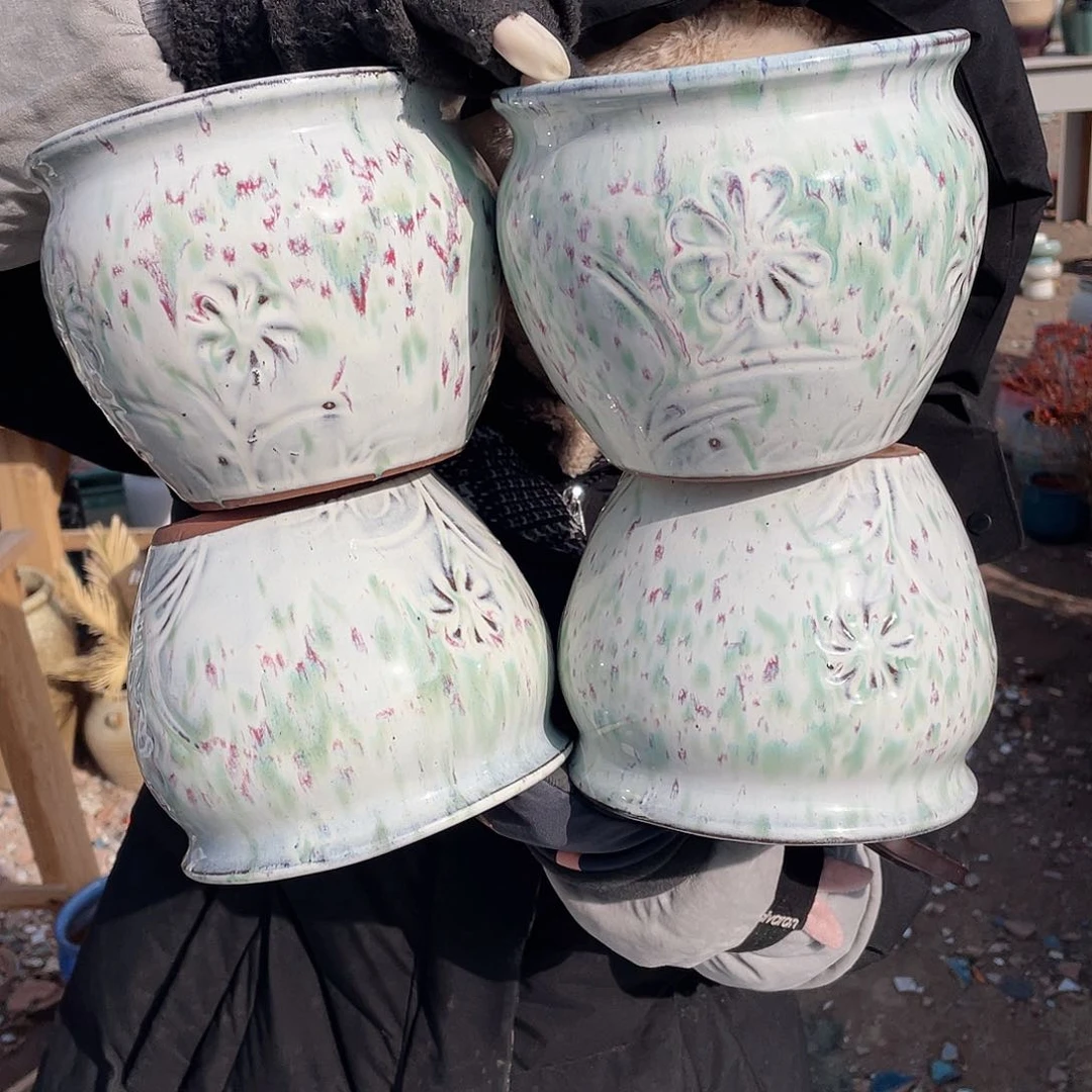 红陶王嫂花盆0207-白4