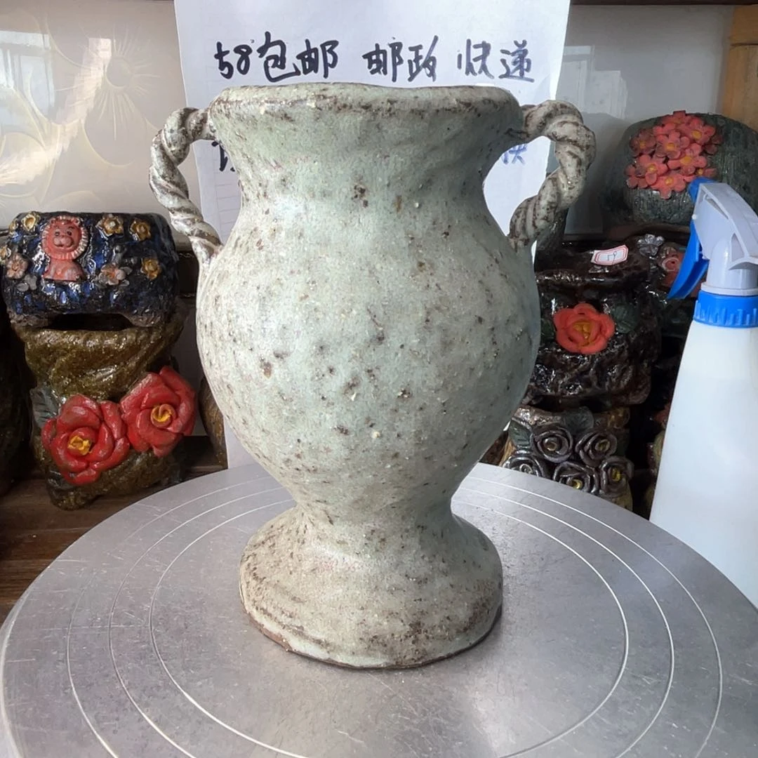 红陶赶***弯粗砂陶手工花盆