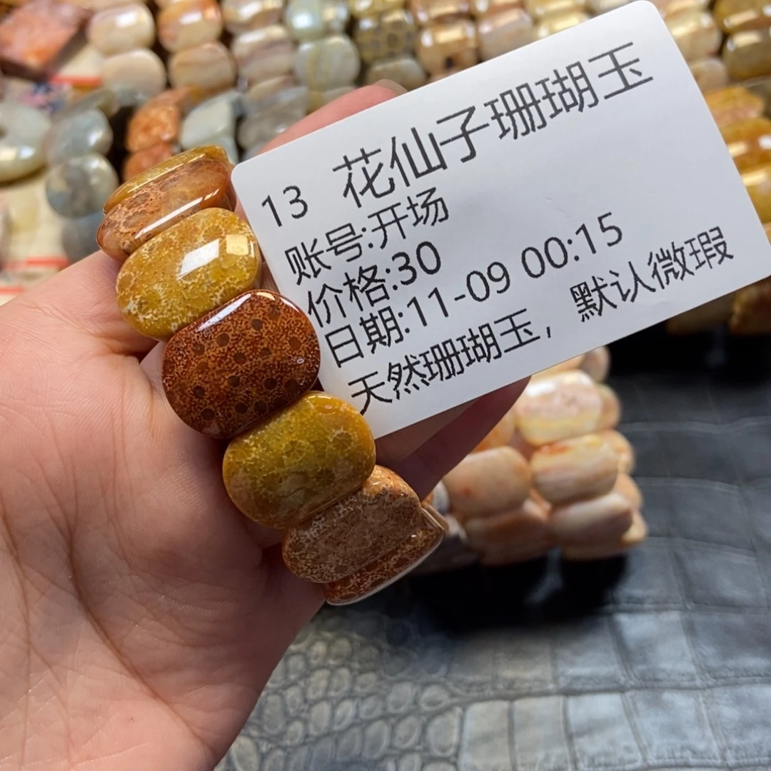 开***场硅化珊瑚（珊瑚玉）未镶嵌珠宝半成品13