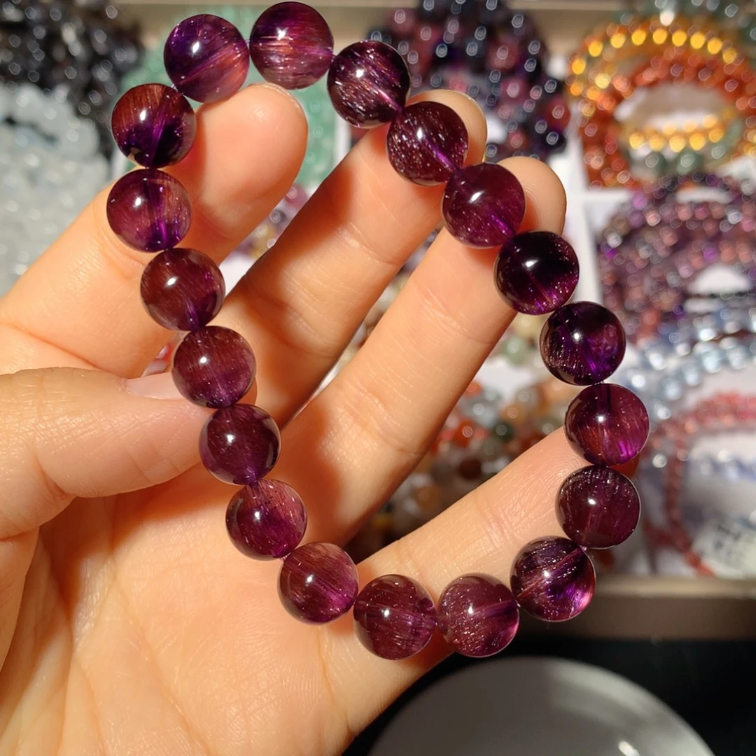 水晶手链未镶嵌顶紫橘红超七9.6