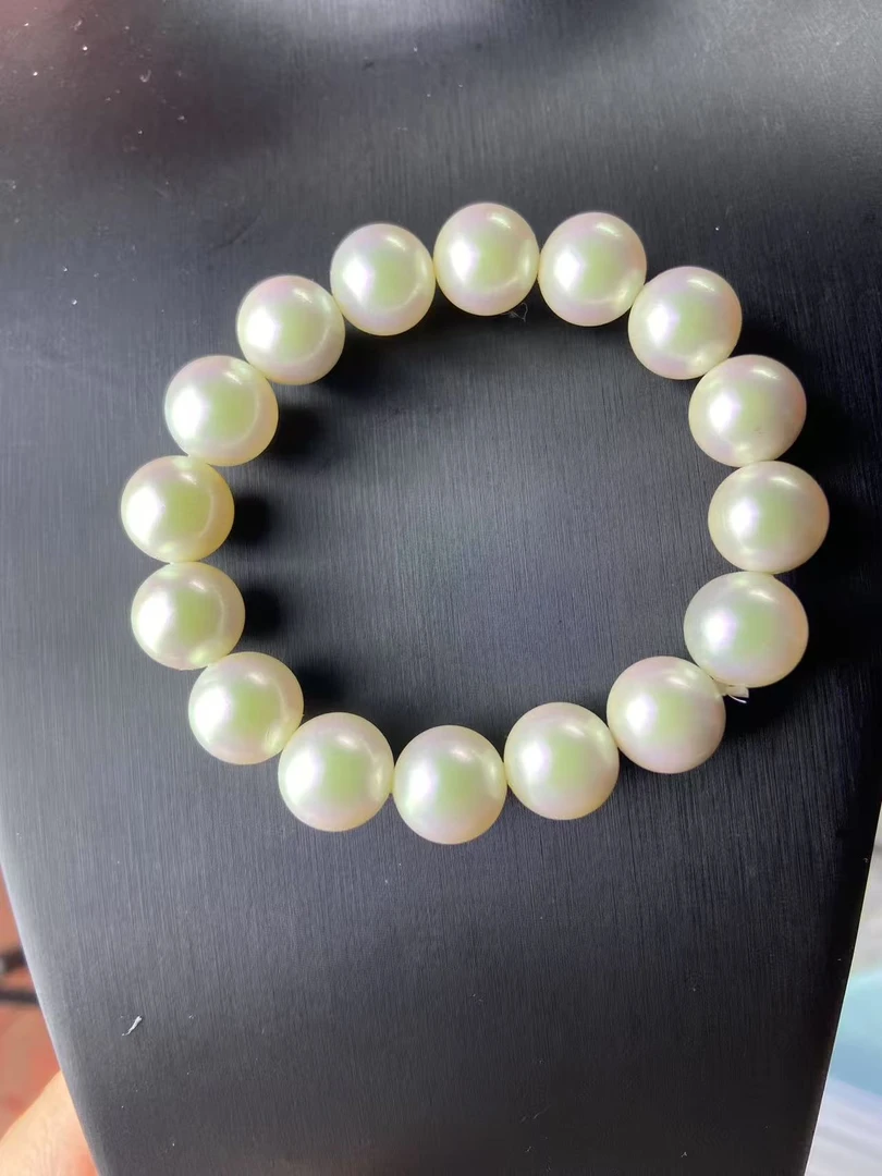 (枫子专属）YH795南洋极光粉白色美人珠链 约12mm 多样性发货