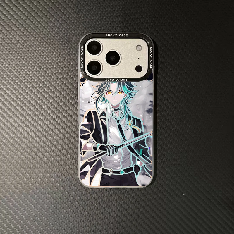 原神魈手机壳镭射渐变适用于苹果华为荣耀小米VIVOPPO一加25