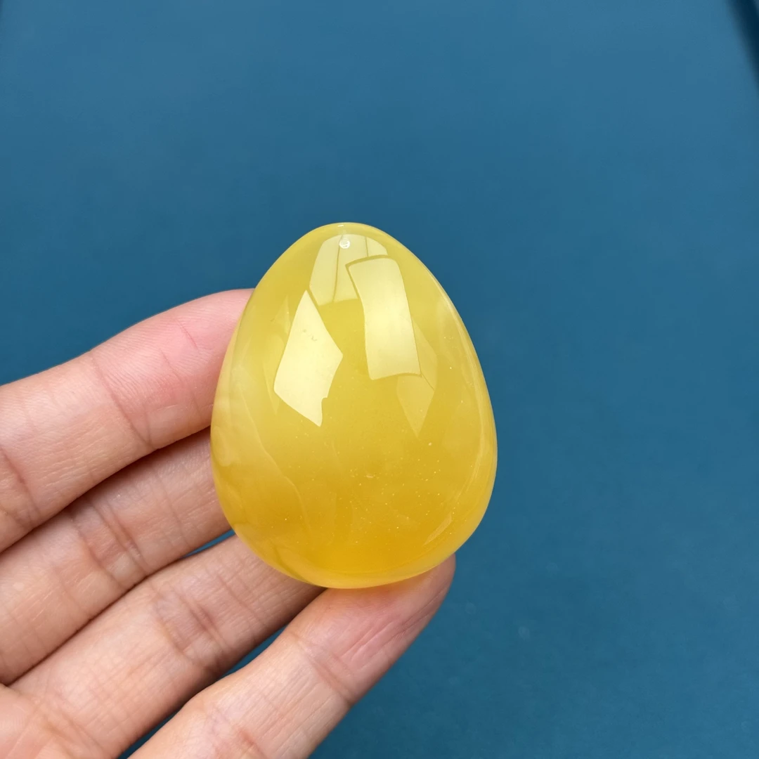 Y1975天然原矿蜜蜡 妖花水滴牌 34*44*20mm抖音基地质检发货