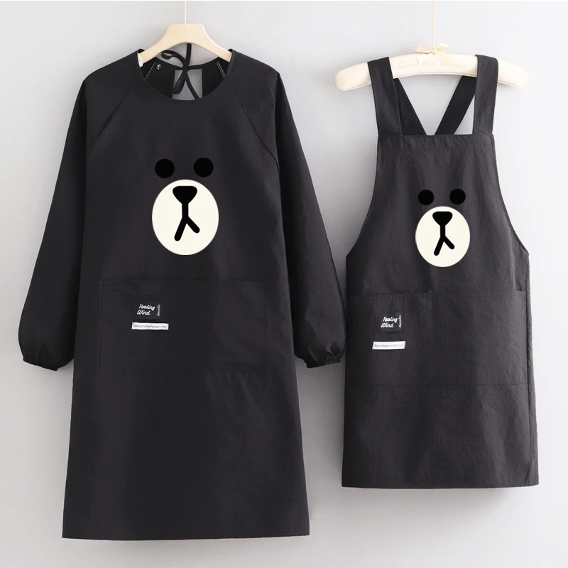 2025年新款长袖防泼水围裙厨房家用做饭耐脏护衣围腰工作服女定制