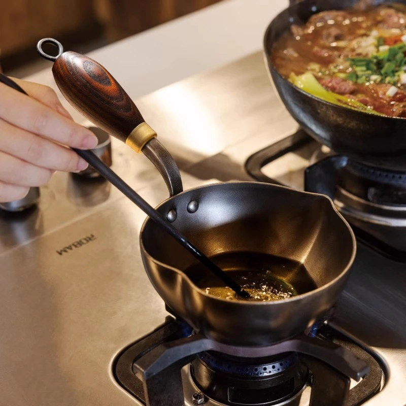 泼油小锅热油专用淋油烧油小铁锅迷你炝油浇油煎蛋锅小油锅电磁炉