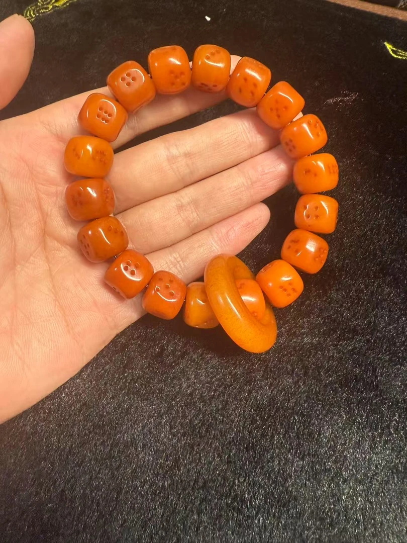 非金属皮质手链 非金属皮质手串 天然牦牛骨1.4