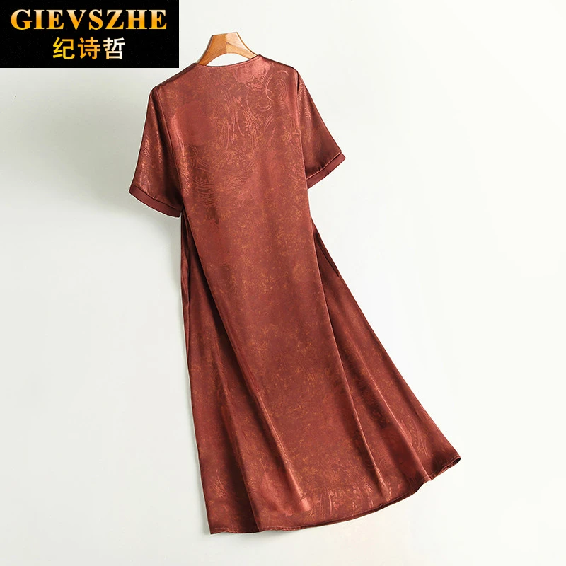 纪诗哲新中式红色连衣裙中老年婚宴礼服妈妈婆婆奶奶装大码长裙子