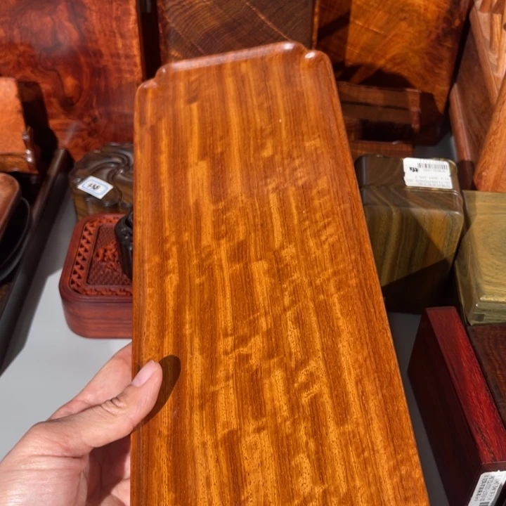 木**上47号大果紫檀整木掏文盘38厘米