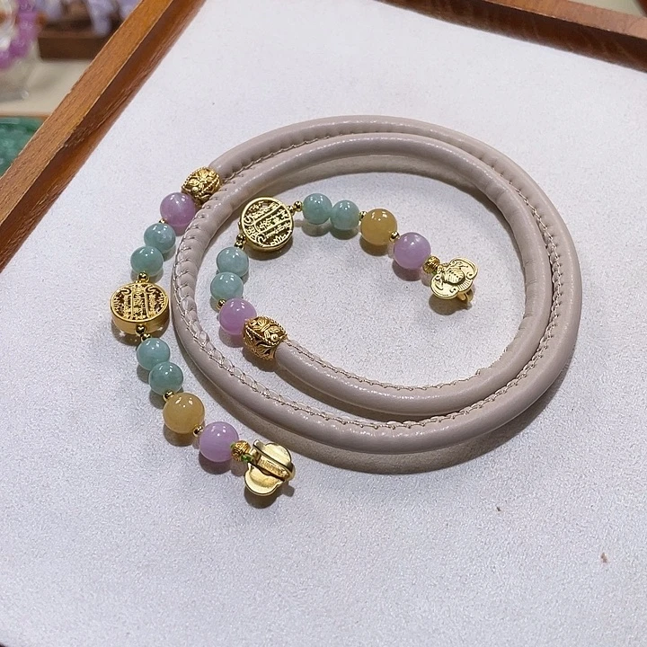 翡翠未镶嵌颈饰飘翡翠链子