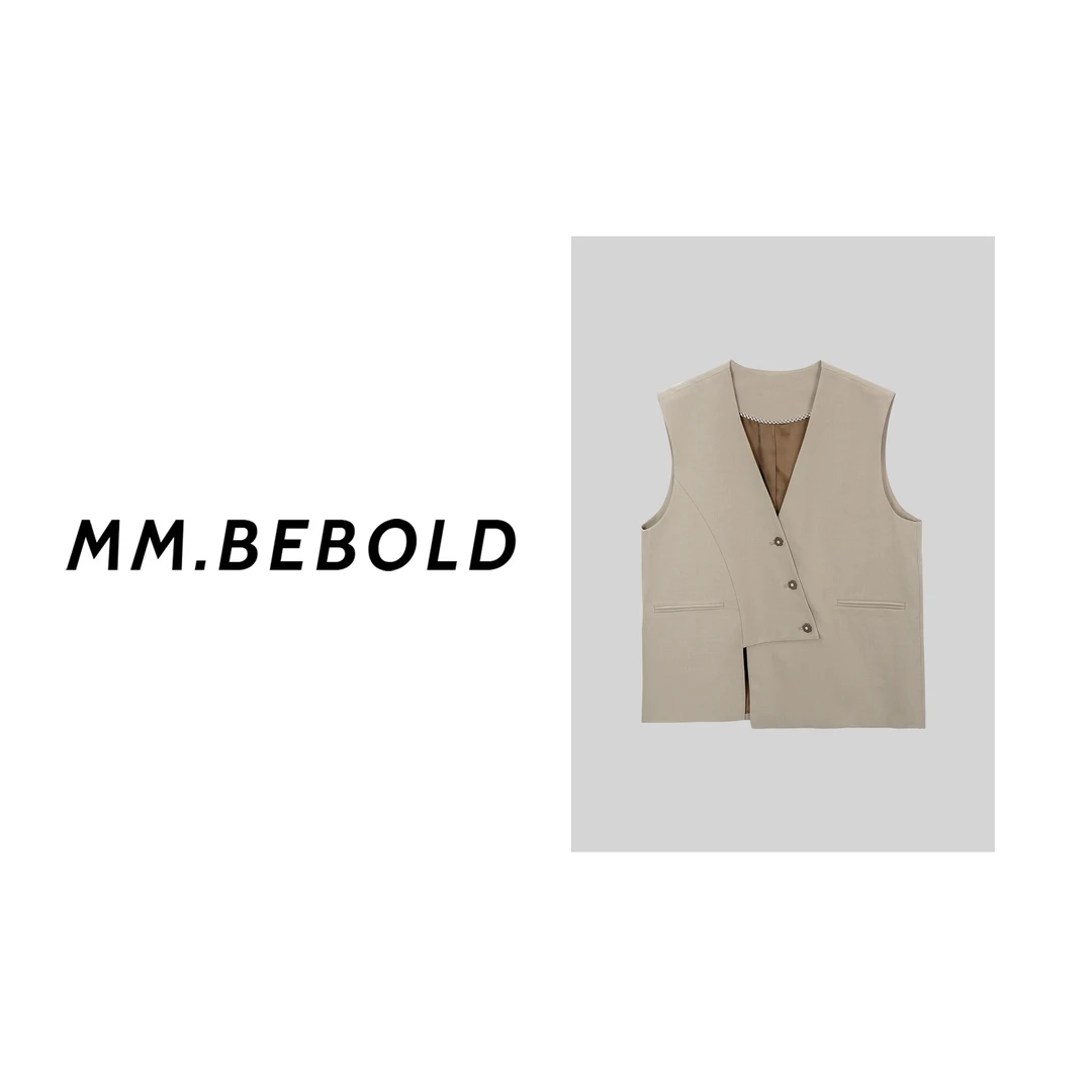 【妙姐精选】水音 不规则梭织斜扣马甲LZ11338