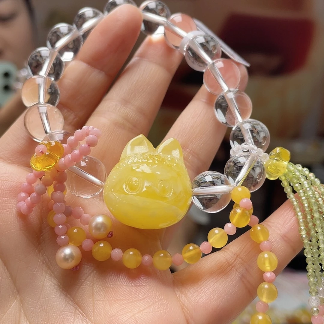 蜜蜡未镶嵌裸石手串