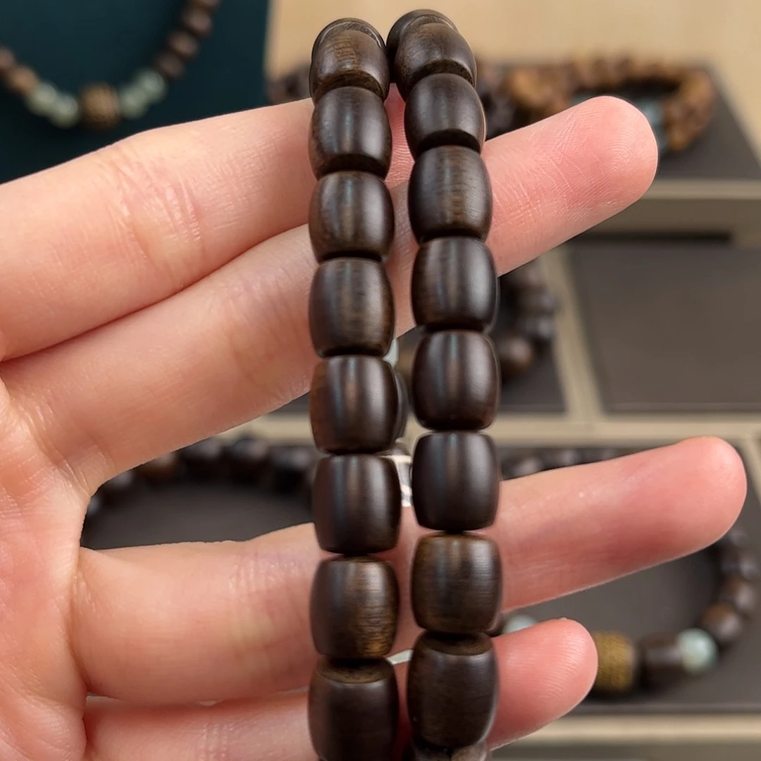 沉香沉香碎屑8mm双圈越南芽庄玉化白奇楠沉水