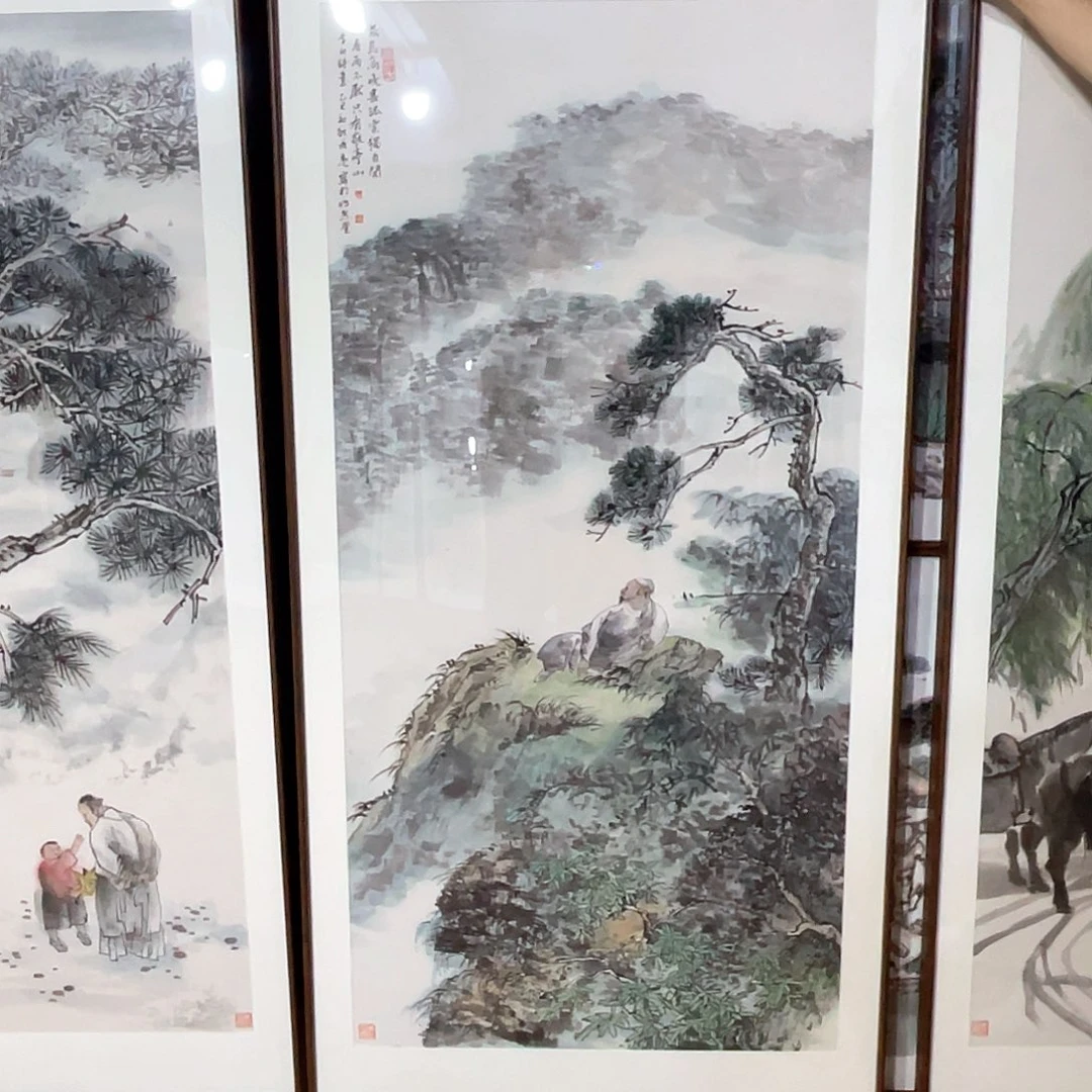 国画手绘画作品带框80/160