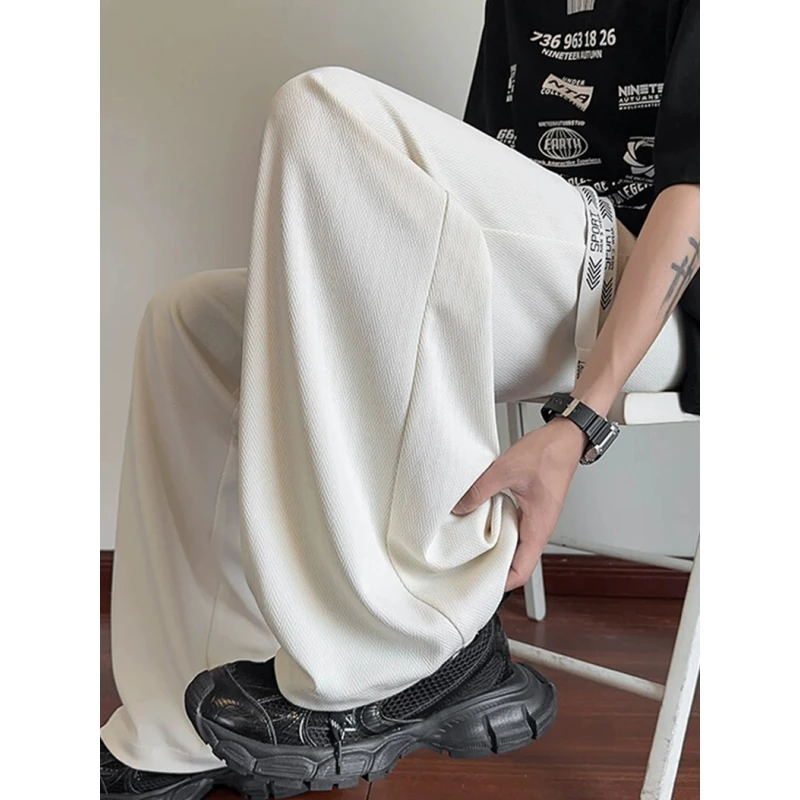 垂感冰丝裤子男夏季薄款宽松直筒阔腿青少年潮牌凉感防晒休闲长裤